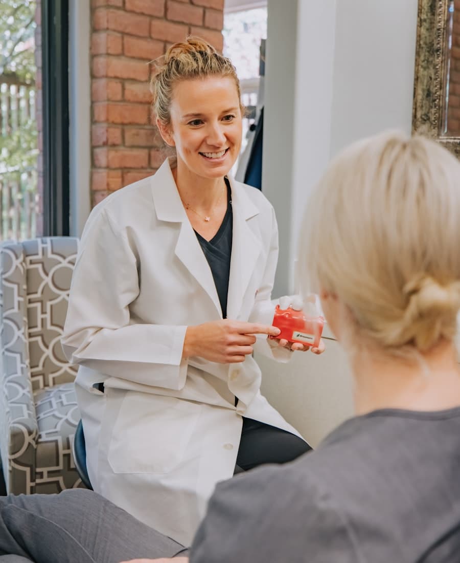 A clinician reviewing care options with a patient